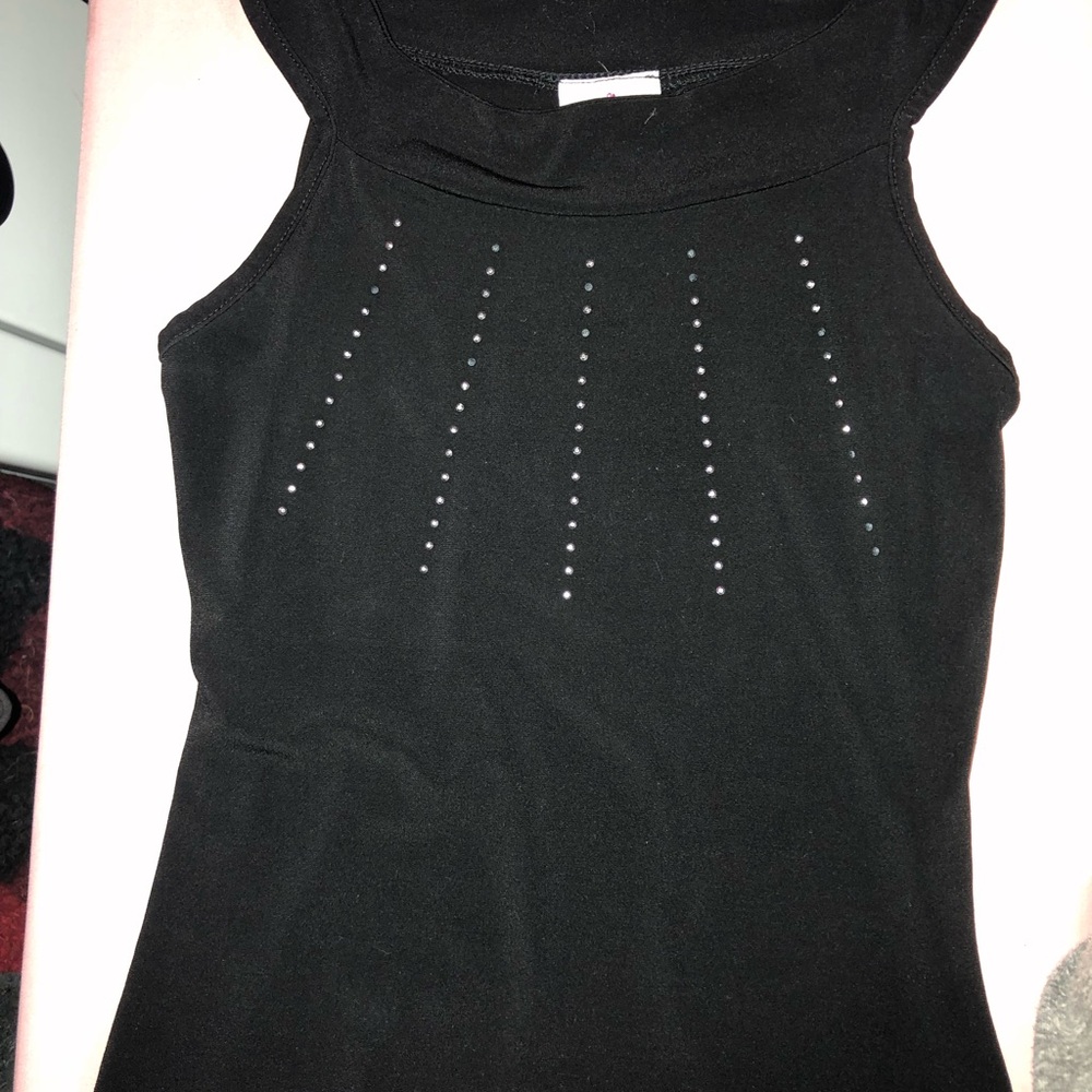 **FREE WHEN ADDED TO BUNDLE 
I Love You Elegant Black Sleeveless Top Size Sm #7